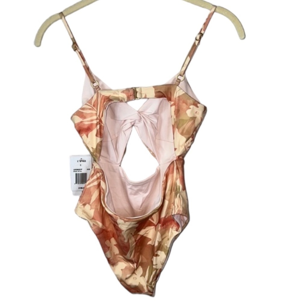 L*SPACE Kyslee Floral Cutout One Piece Swimsuit Size 6 - Picture 2 of 5
